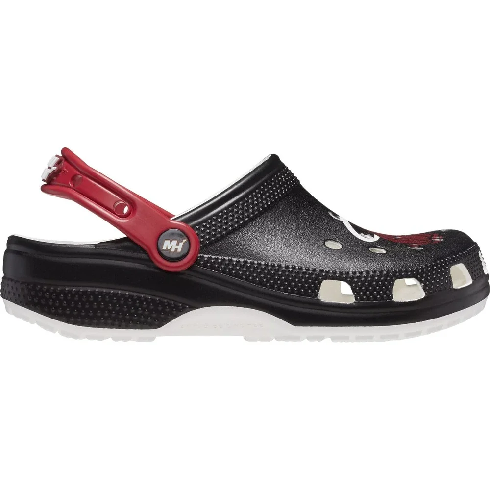Crocs Adult NBA Miami Heat Classic Clog Black Red Men's Size 13 / Women's 15